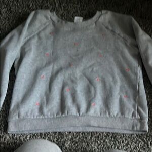 Gray Sweater with Pink Accents